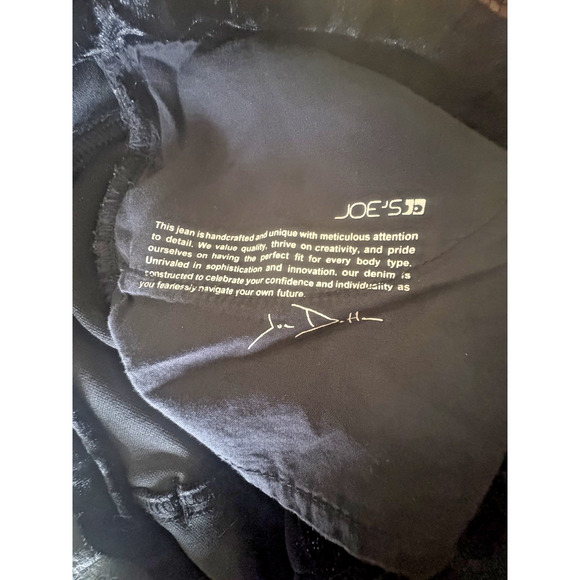 Joe's Womens Velvet Pants Jeans W30 Black Stretch The Charlie High Rise Skinny - Picture 4 of 5